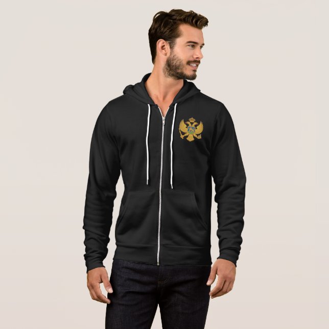 Montenegro / Coat of Arms / Zip Hoodie (Front Full)