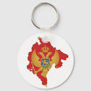 montenegro country flag map shape symbol keychain
