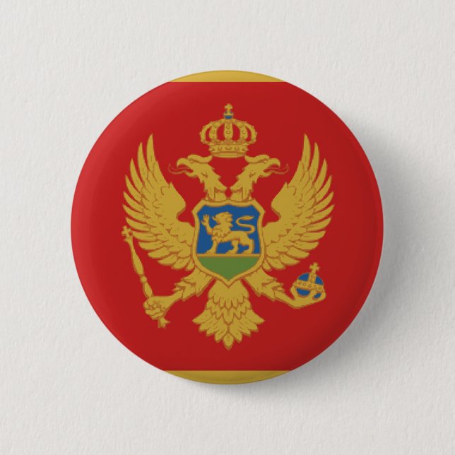 Montenegro country flag nation symbol pinback button (Front)