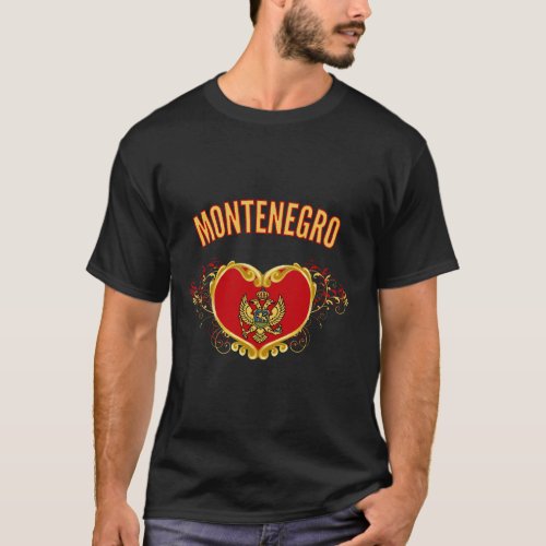 Montenegro Crna Gora Flag Love Mens Shirt