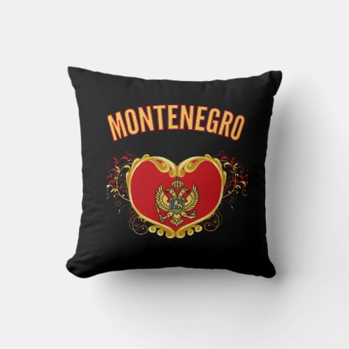 Montenegro Crna Gora Flag Throw Pillow