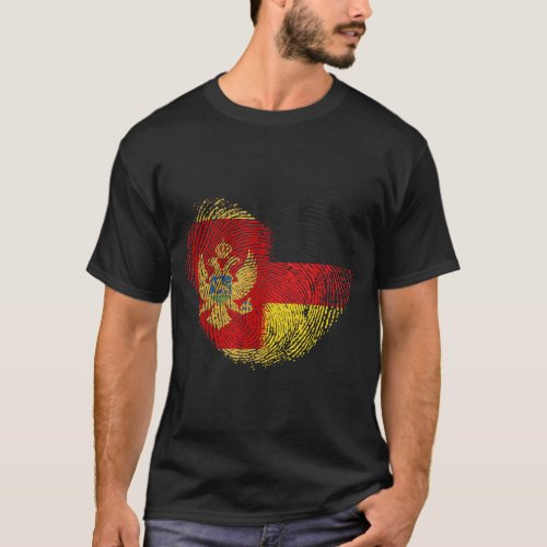 Montenegro Fingerprint for German Montenegriner T_ T_Shirt
