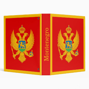 Montenegro Flag 3 Ring Binder