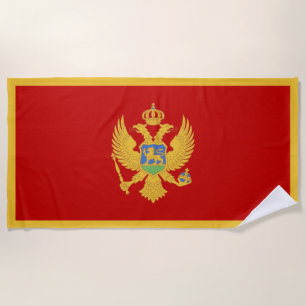 Montenegro flag beach towel