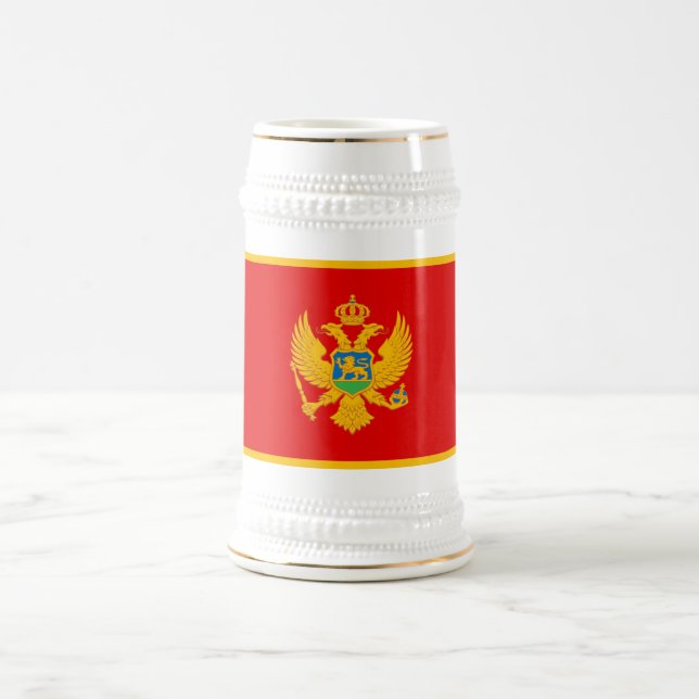 Montenegro Flag Beer Stein (Center)