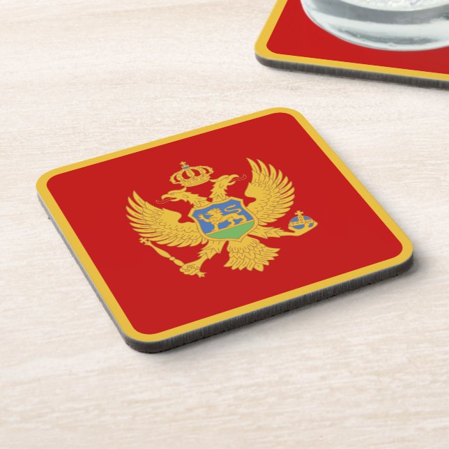 Montenegro flag beverage coaster (Left Side)