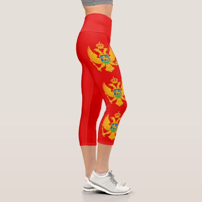 Montenegro Flag Capri Leggings (Right)