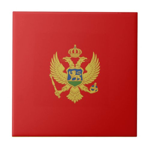 Montenegro Flag Ceramic Tile