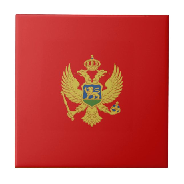 Montenegro Flag Ceramic Tile (Front)