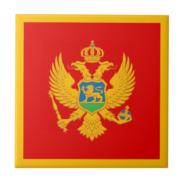 Montenegro Flag Ceramic Tile (Front)