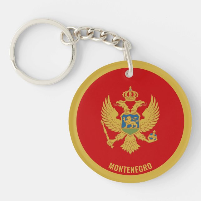 Montenegro Flag Charming Patriotic Keychain (Front)
