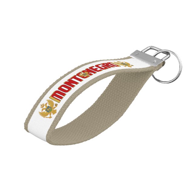 Montenegro Flag Charming Patriotic Wrist Keychain (Angled Up)
