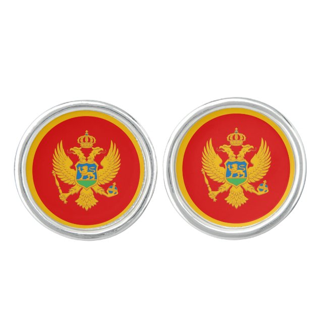 Montenegro Flag Cufflinks (Front)