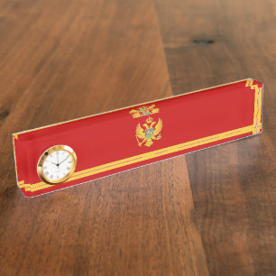 Montenegro flag desk name plate