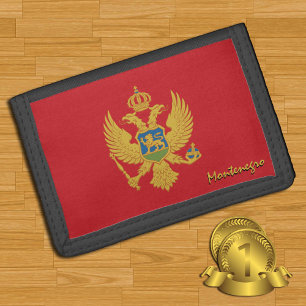 Montenegro flag fashion, patriots / sports trifold wallet