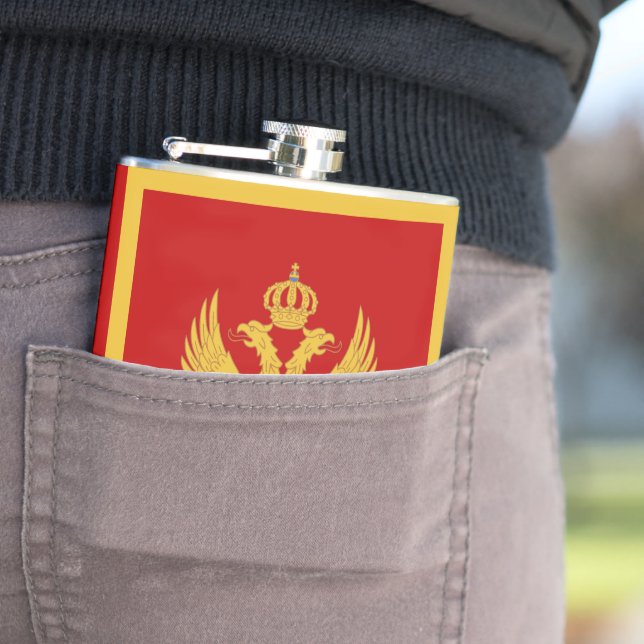 Montenegro flag flask (In Situ)