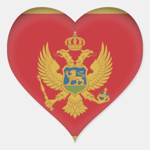 Montenegro Flag Heart Sticker
