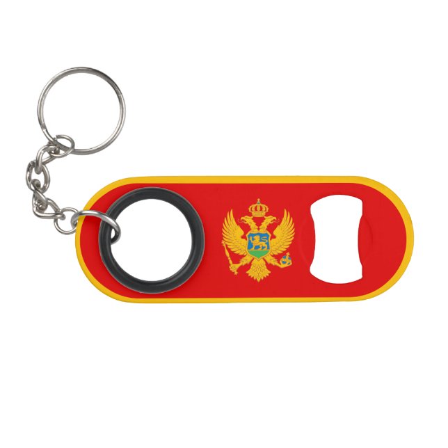 Montenegro Flag Keychain Bottle Opener (Front (Horizontal))