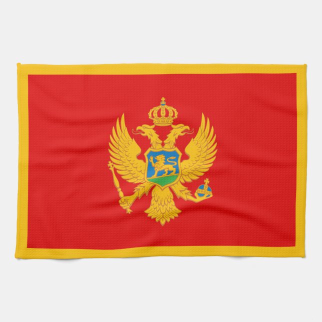 Montenegro Flag Kitchen Towel (Horizontal)