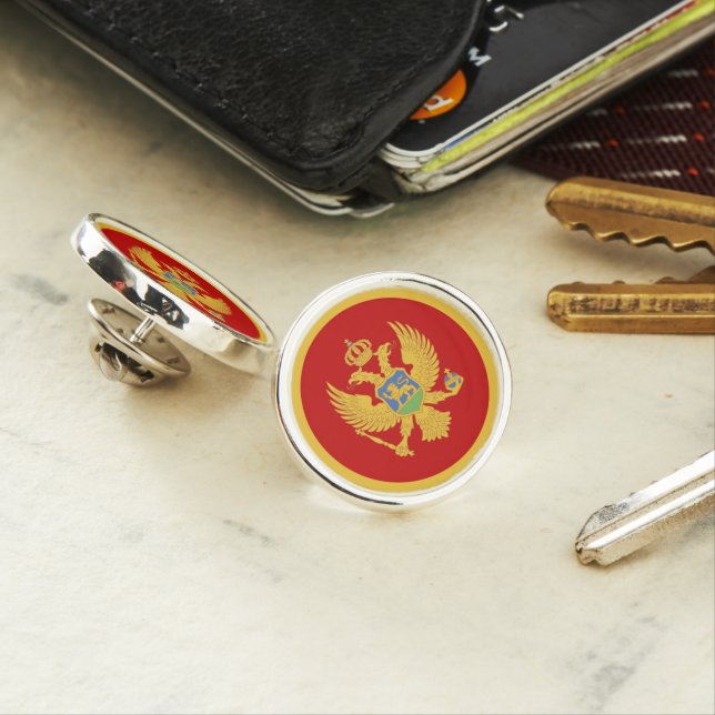 Montenegro flag lapel pin (In Situ)