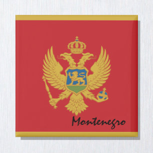 Montenegro flag magnet, travel, Meditarean holiday Magnet