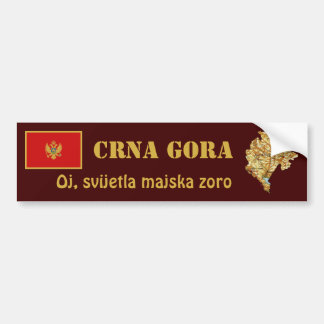Montenegro Flag + Map Bumper Sticker