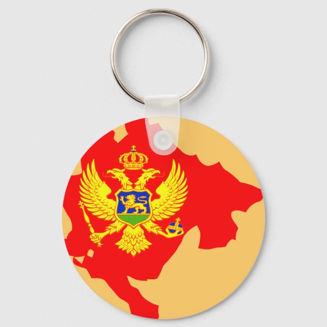 Montenegro flag map keychain (Front)