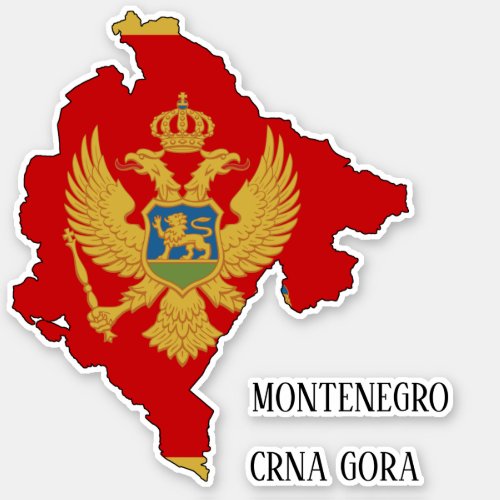 Montenegro Flag Map Sticker