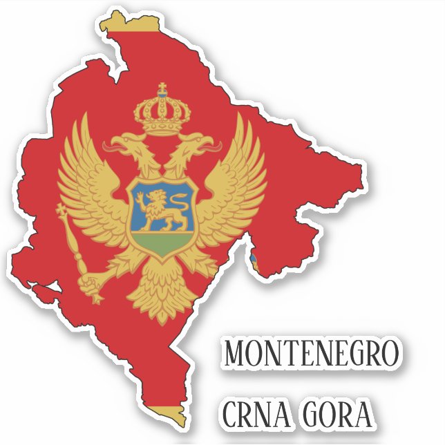Montenegro Flag Map Sticker (Front)