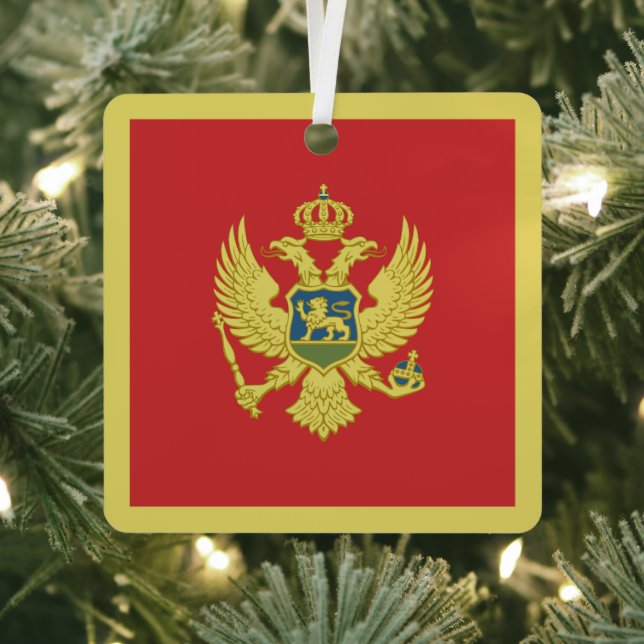Montenegro Flag Metal Ornament (Insitu)