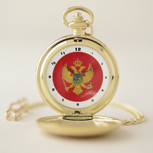 Montenegro Flag & Montenegro party fashion Pocket Watch (Inside)