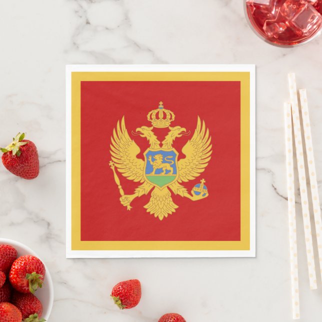 Montenegro flag napkins (Insitu)