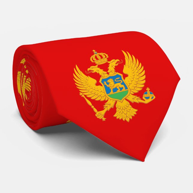 Montenegro Flag Neck Tie (Rolled)