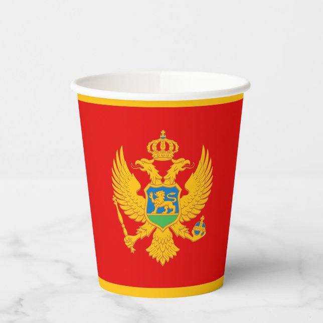 Montenegro Flag Paper Cups (Left)