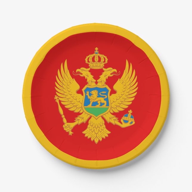 Montenegro Flag Paper Plates (Front)