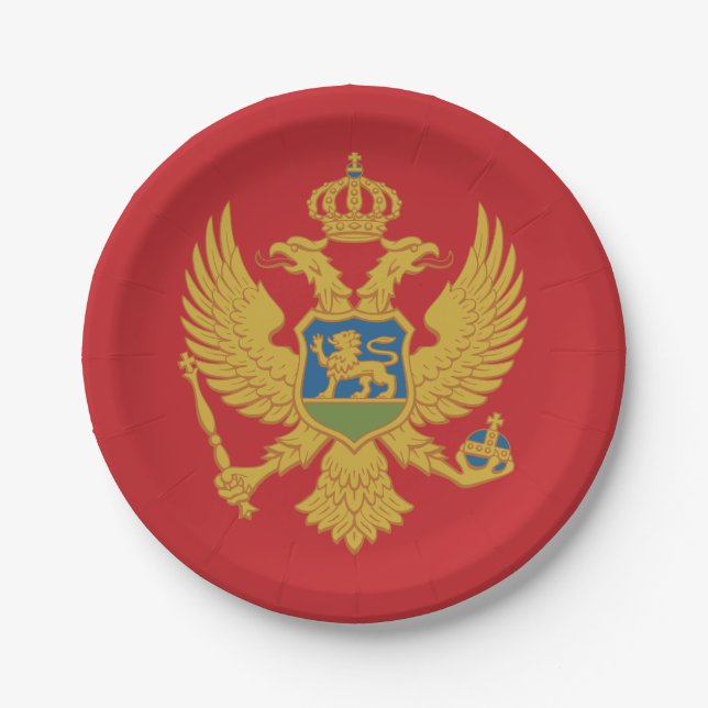 Montenegro Flag Paper Plates (Front)