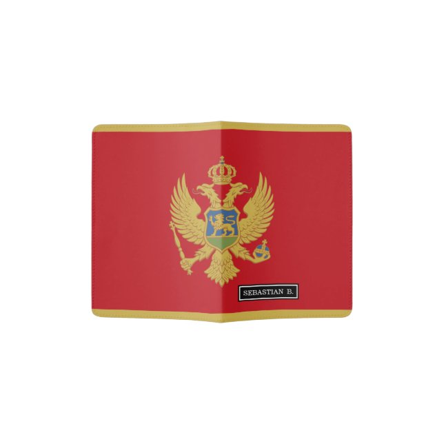 Montenegro Flag Passport Holder (Opened)
