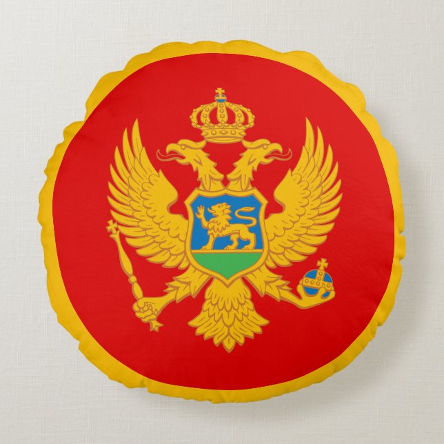 Montenegro Flag Round Pillow (Front)