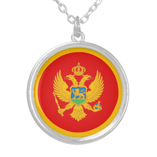 Montenegro Flag Silver Plated Necklace (Front)
