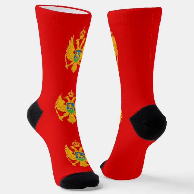 Montenegro Flag Socks (Angled)
