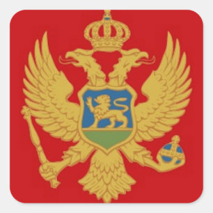 Montenegro Flag Square Sticker