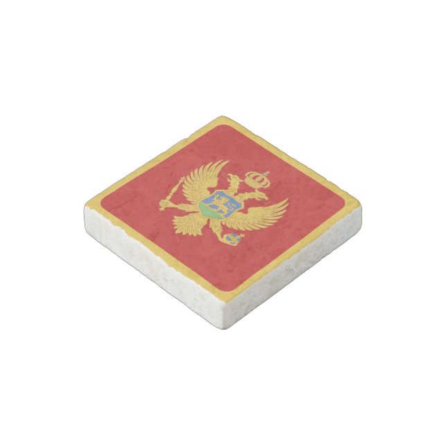 Montenegro flag stone magnet (Angled)