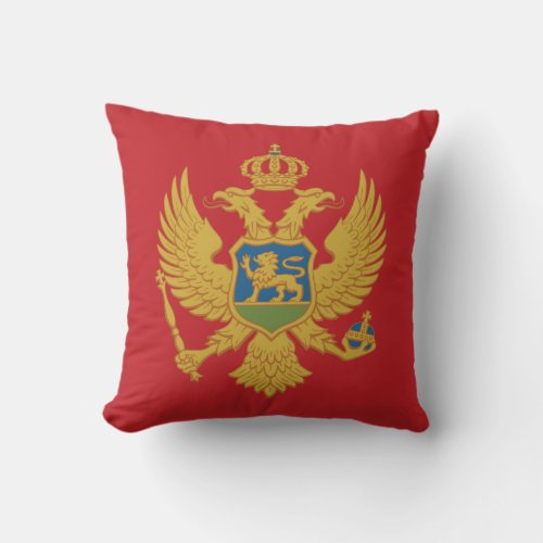 Montenegro Flag Throw Pillow