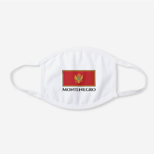 Montenegro Flag  White Cotton Face Mask