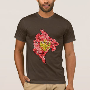 Montenegro Flagcolor Map T-Shirt