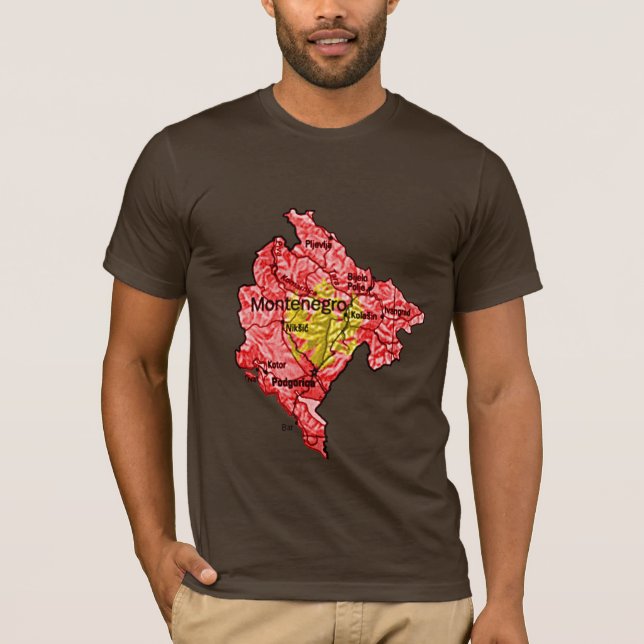 Montenegro Flagcolor Map T-Shirt (Front)