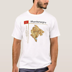 Montenegro Map + Flag + Title T-Shirt