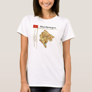 Montenegro Map + Flag + Title T-Shirt