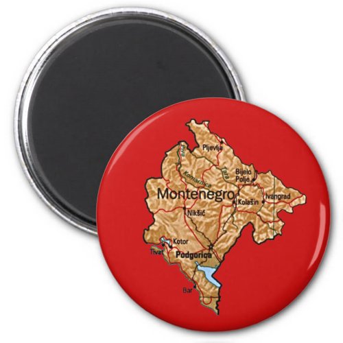 Montenegro Map Magnet