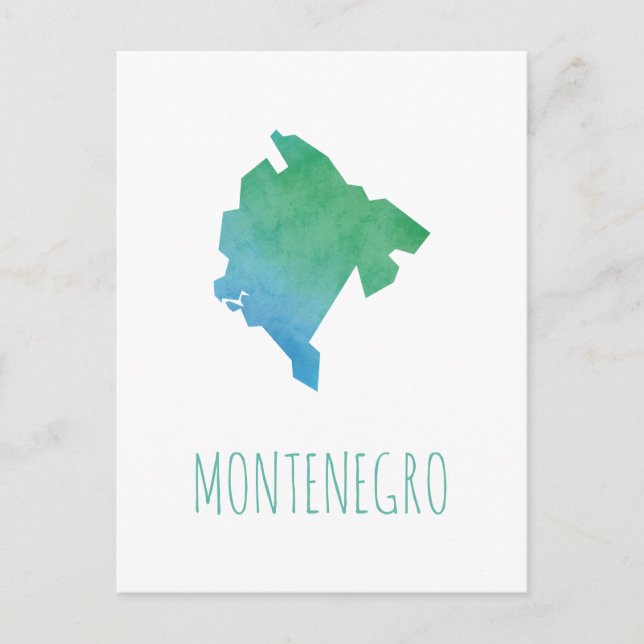 Montenegro Map Postcard (Front)